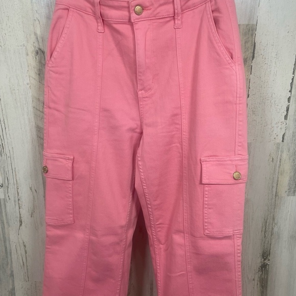 Judy Blue Cargo Pants High Rise size 7/28 Pink Utility Barbiecore Preppy - Picture 5 of 8